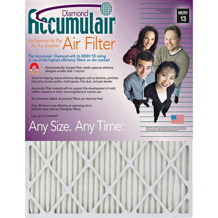 Accumulair Pleated Air Filter, 19.88" x 21.5" x 1", 4 Pack FD19.88X21.5A_4